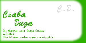 csaba duga business card